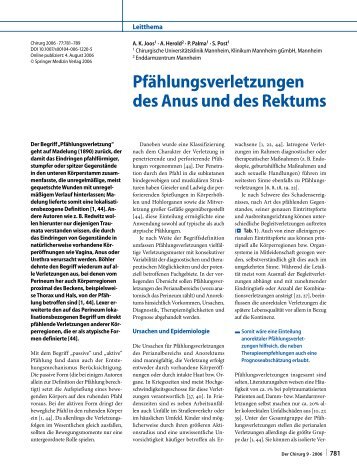 Pfählungsverletzungen des Anus und des Rektums - SpringerLink