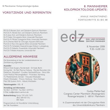 Programm (PDF, 552 KB) - Enddarm-Zentrum Mannheim