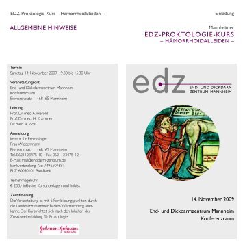 EDZ-PROKTOLOGIE-KURS - Enddarm-Zentrum Mannheim