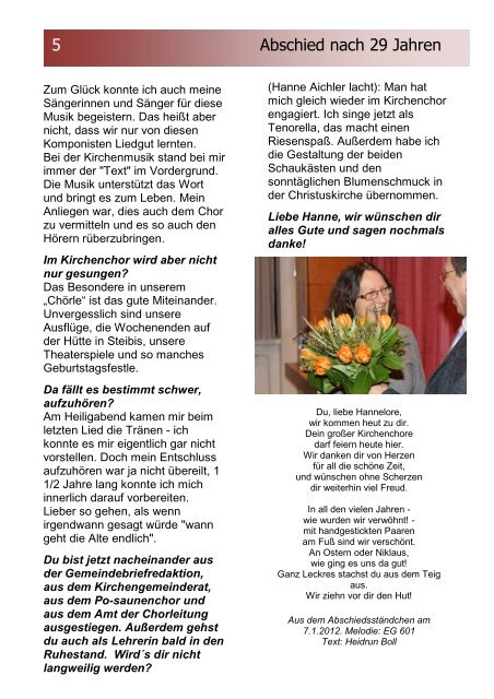 Gemeindebrief Nr.164 März 2012 - Evangelische Kirche Bad Saulgau