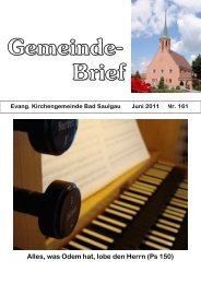 Gemeindebrief Nr.161 Juni 2011 - Evangelische Kirche Bad Saulgau