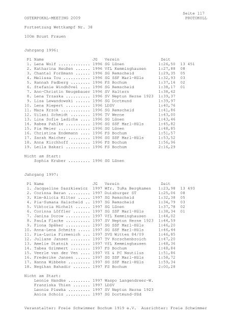 Protokoll - SG SSF Marl-Hüls - Home