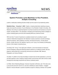 Epsilon Promotes Lynne Mysliwiec to Vice President, Analytic ...