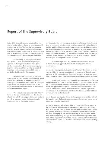 Report of the Supervisory Board