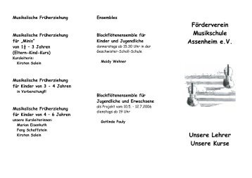 Förderverein Musikschule Assenheim e.V. Unsere Lehrer Unsere ...