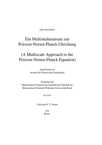 Ein Multiskalenansatz zur Poisson-Nernst-Planck Gleichung (A ...