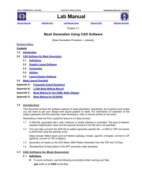 Chapter 3.1 - Mask Generation Using CAD Software - Microlab