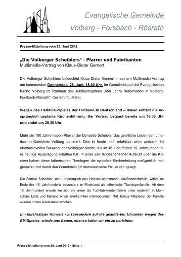 Evangelische Gemeinde Volberg - Forsbach - Rösrath