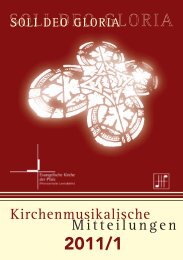 Kirchenmusikalische Mitteilungen - Evangelische Kirche der Pfalz