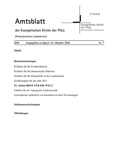 Amtsblatt - Evangelische Kirche der Pfalz