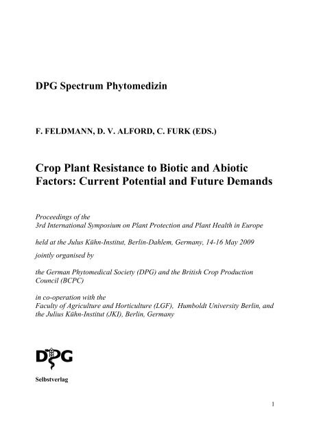 Crop Plant Resistance to Biotic and Abiotic Factors ... - Die DPG