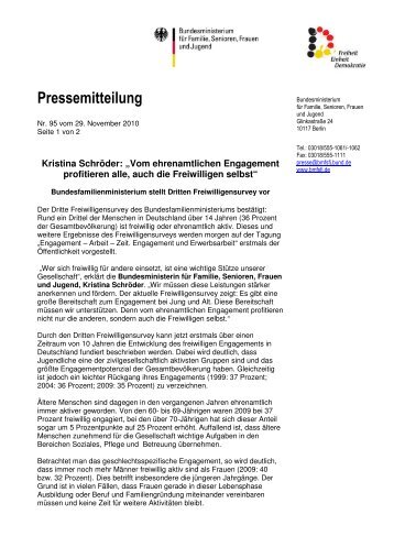 Dritter Freiwilligensurvey 2009 (PDF, 57 KB) - Evangelische Kirche ...