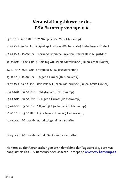 ClassicCup-Heft mit Spielplan - RSV Barntrup von 1911 e.V.