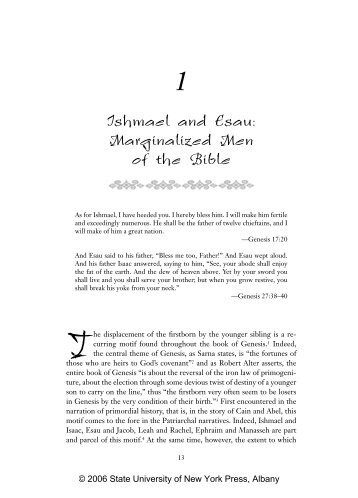 Ishmael and Esau: Marginalized Men of the Bible - SUNY Press