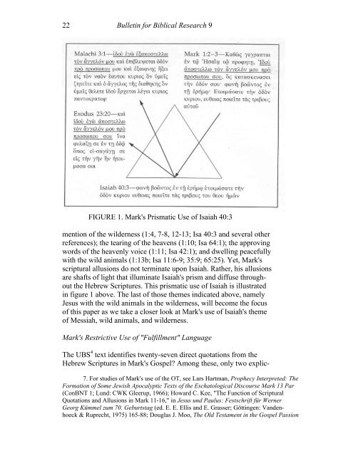 Mark's Provocative Use of Scripture in Narration - Institute for Biblical ...