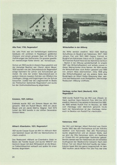 1980 Herausgegeben von der Landzunft Regan Regensdorf