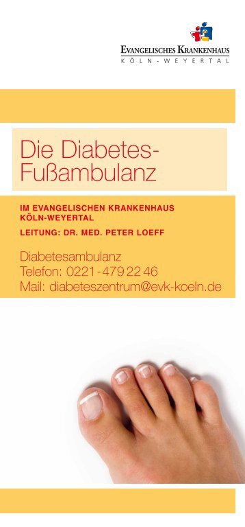 Die Diabetes- FuÃƒÂƒÃ‚ÂŸambulanz - Evangelisches Krankenhaus KÃƒÂƒÃ‚Â¶ln ...