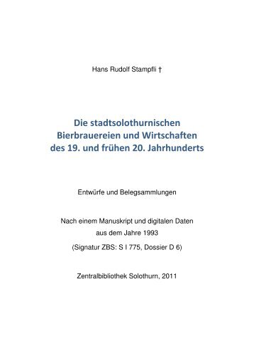 Hans Rudolf Stampfli - Zentralbibliothek Solothurn
