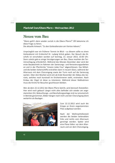 Pfarrbrief Weihnachten 2012