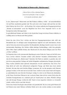 Johannes Loh Die Doxologie In Monteverdis A A Azmarienvespera A Aœ