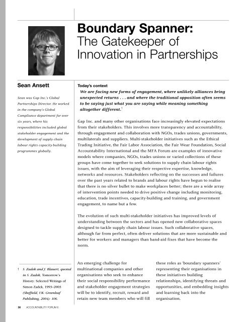 Boundary Spanner: The Gatekeeper of Innovation in Partnerships