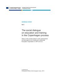 The social dialogue on education and training in ... - Cedefop - Europa