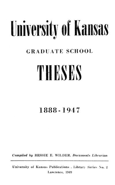 THESES - KU ScholarWorks - University of Kansas