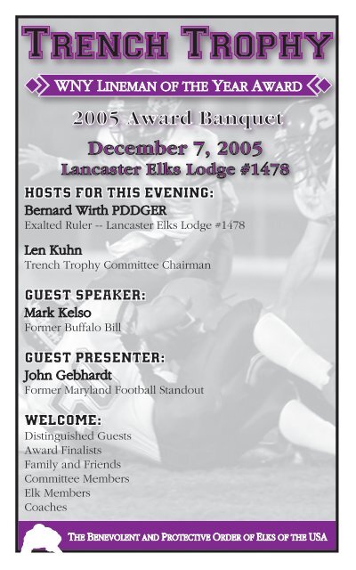 Trench Trophy - Banquet Program Cover