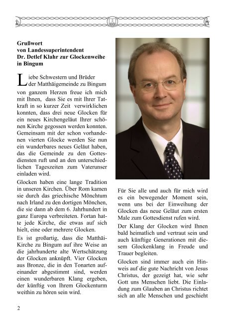 Festschrift - Teil I - Kirchengemeinden Bingum und Holtgaste