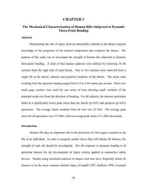 Microstructural And Mechanical Properties Of Human Ribs Joseph