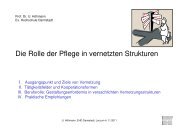 Die Rolle der Pflege in vernetzten Strukturen