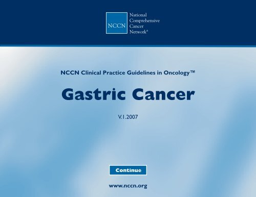 Practice Guidelines in Oncology - Gastric Cancer