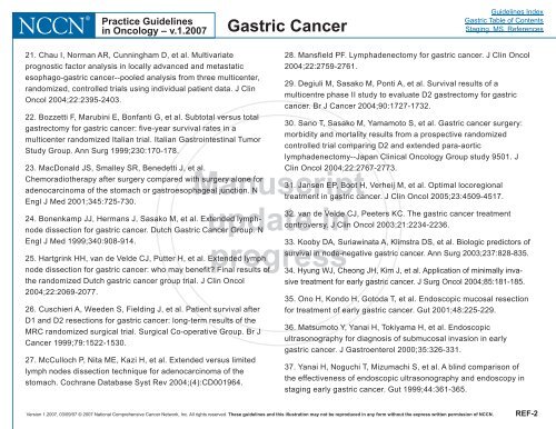 Practice Guidelines in Oncology - Gastric Cancer