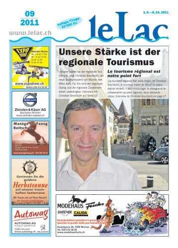 Unsere Stärke ist der regionale Tourismus - Zeitung Le Lac, Murten