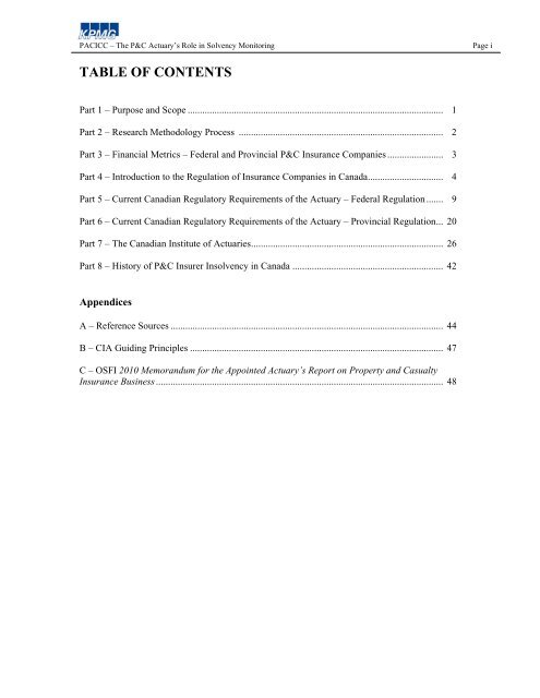 The P&C Actuary's Role in Solvency Monitoring - Property and ...