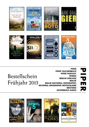 Bestellschein Frühjahr 2013 - Piper Verlag GmbH