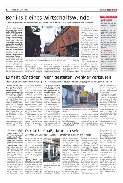 Die zweite Miete senken - Berliner Stadtblatt