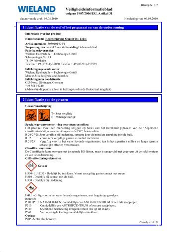 Veiligheidsinformatieblad - Wieland Edelmetalle