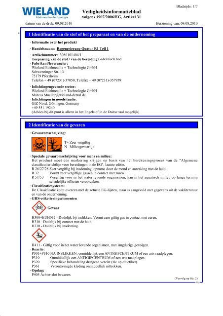 Veiligheidsinformatieblad - Wieland Edelmetalle