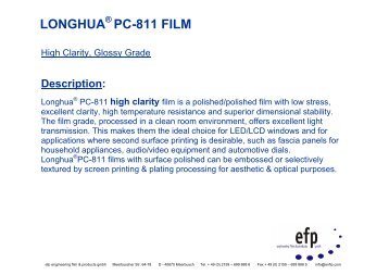LONGHUA PC-811 FILM - EFP Engineering Films & Products GmbH