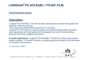 longhua pc-870-83(b) - EFP Engineering Films & Products GmbH