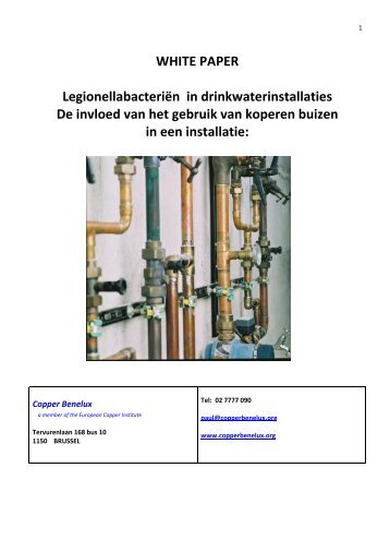 WHITE PAPER Legionellabacteriën in drinkwaterinstallaties De ...