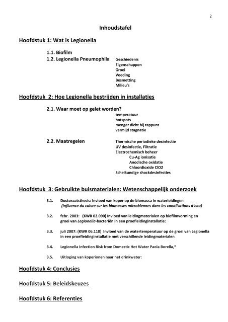 WHITE PAPER Legionellabacteriën in drinkwaterinstallaties De ...