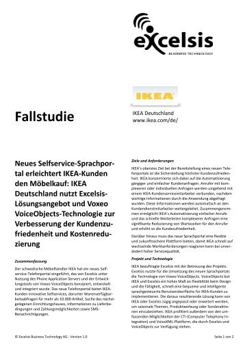 IKEA IVR-Sprachportal - Excelsis Business Technology AG