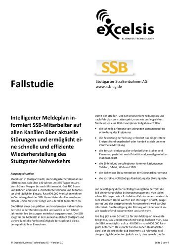 Intelligenter Meldeplan in - Excelsis Business Technology AG