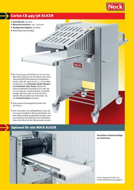 Rundmesser-Schneidemaschinen Cortex CB SLICER Schonender