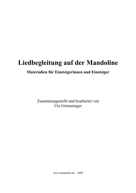 Liedbegleitung auf der Mandoline – Materialien für ... - Mandoline.de