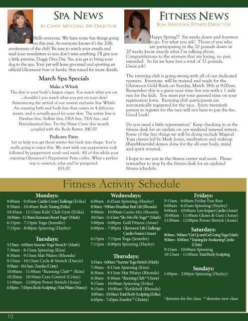 March 2012 Newsletter - Glenmoor Country Club