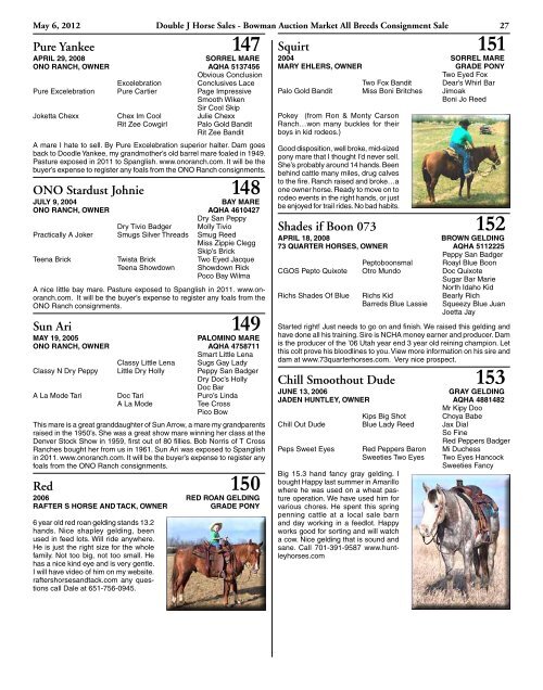 May 6, 2012 - Double J Horse Sales