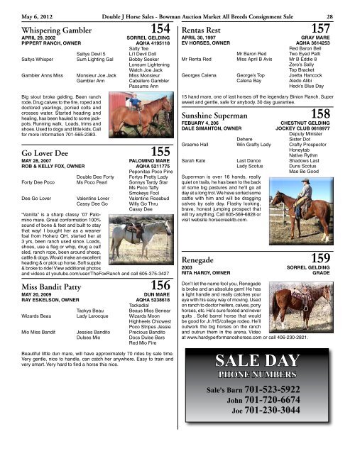 May 6, 2012 - Double J Horse Sales